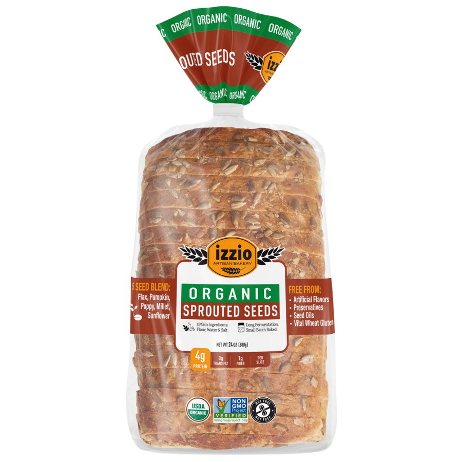 Organic Sprouted Seeds Sourdough Sandwich Bread, 24oz
