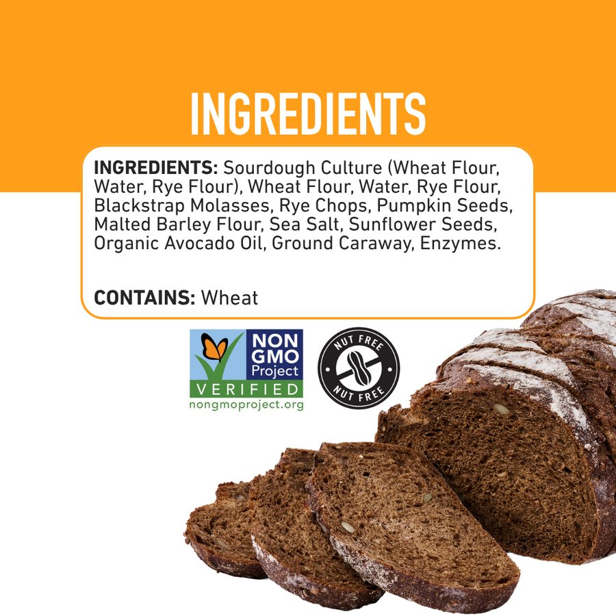 Pumpernickel Sourdough Sliced Batard, 24oz