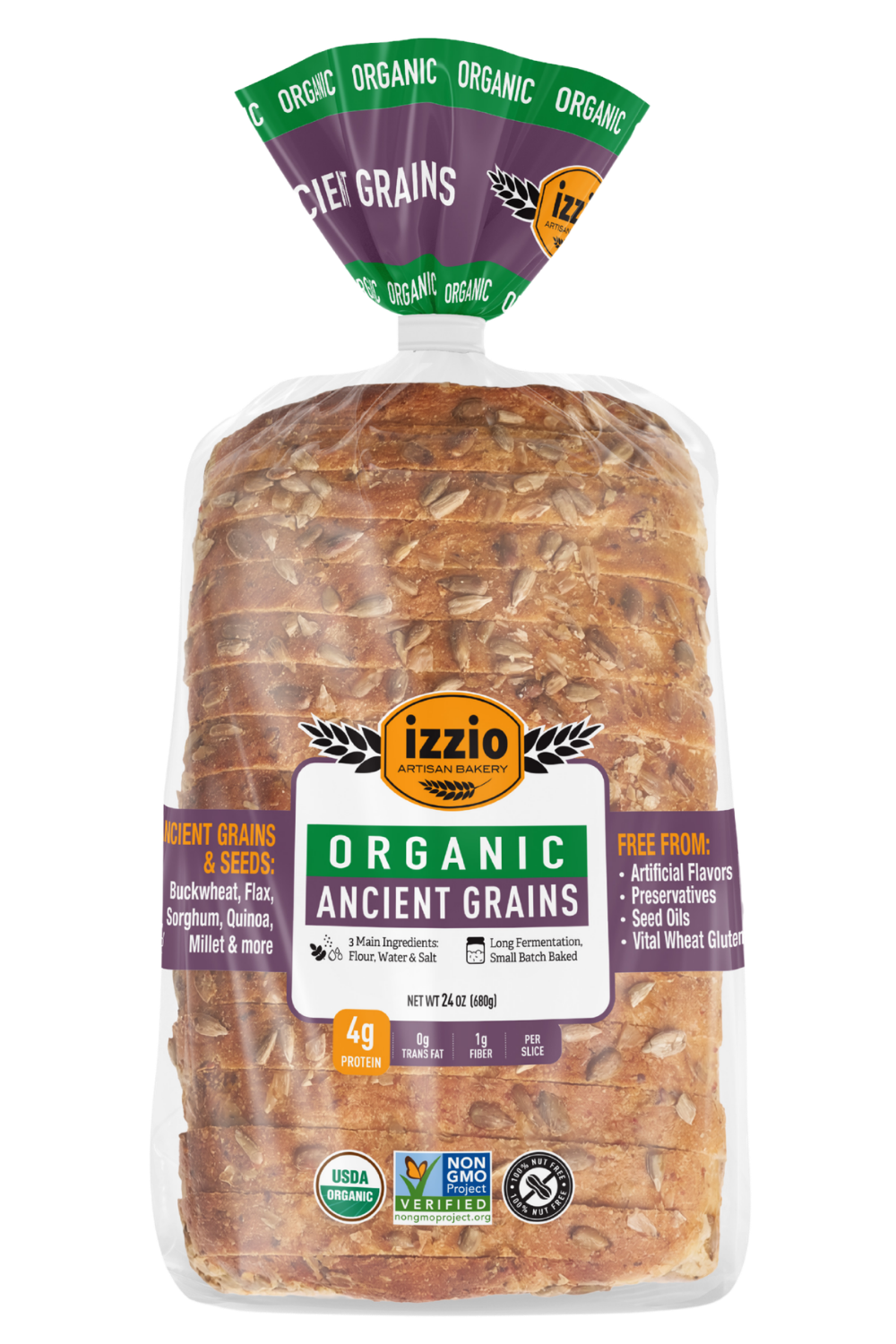 Build Your Custom Box with izzio Organic Ancient Grains Sourdough Sandwich Bread