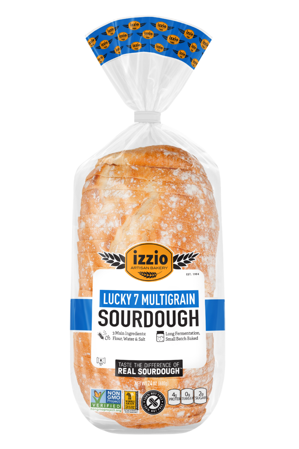 Build Your Custom Box with izzio Lucky 7 Multigrain Sourdough Sliced Batard bread