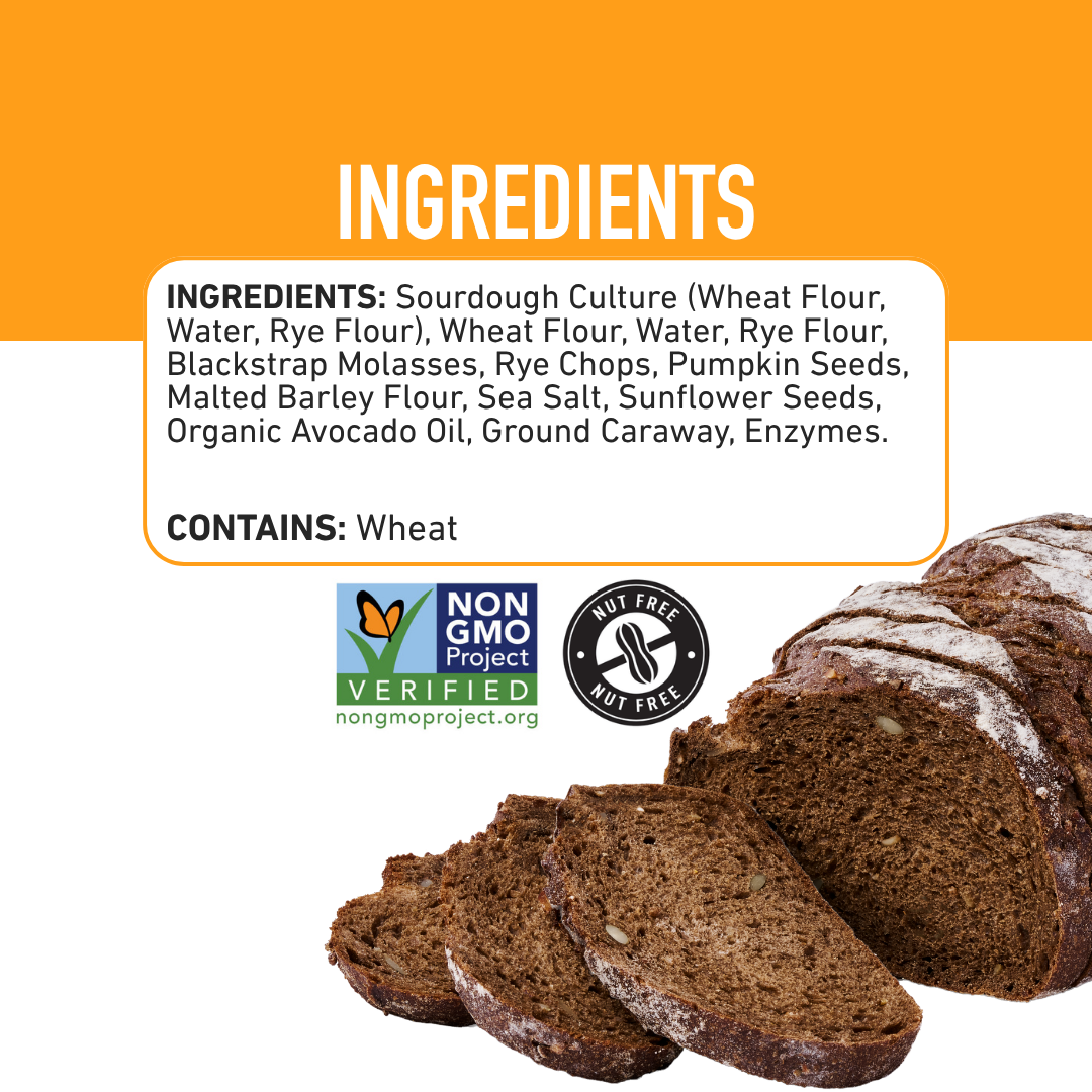 Pumpernickel Sourdough Sliced Batard, 24oz