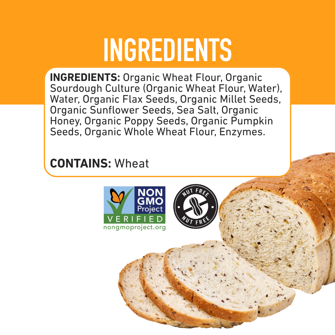 Organic Sprouted Seeds Sourdough Sandwich Bread, 24oz